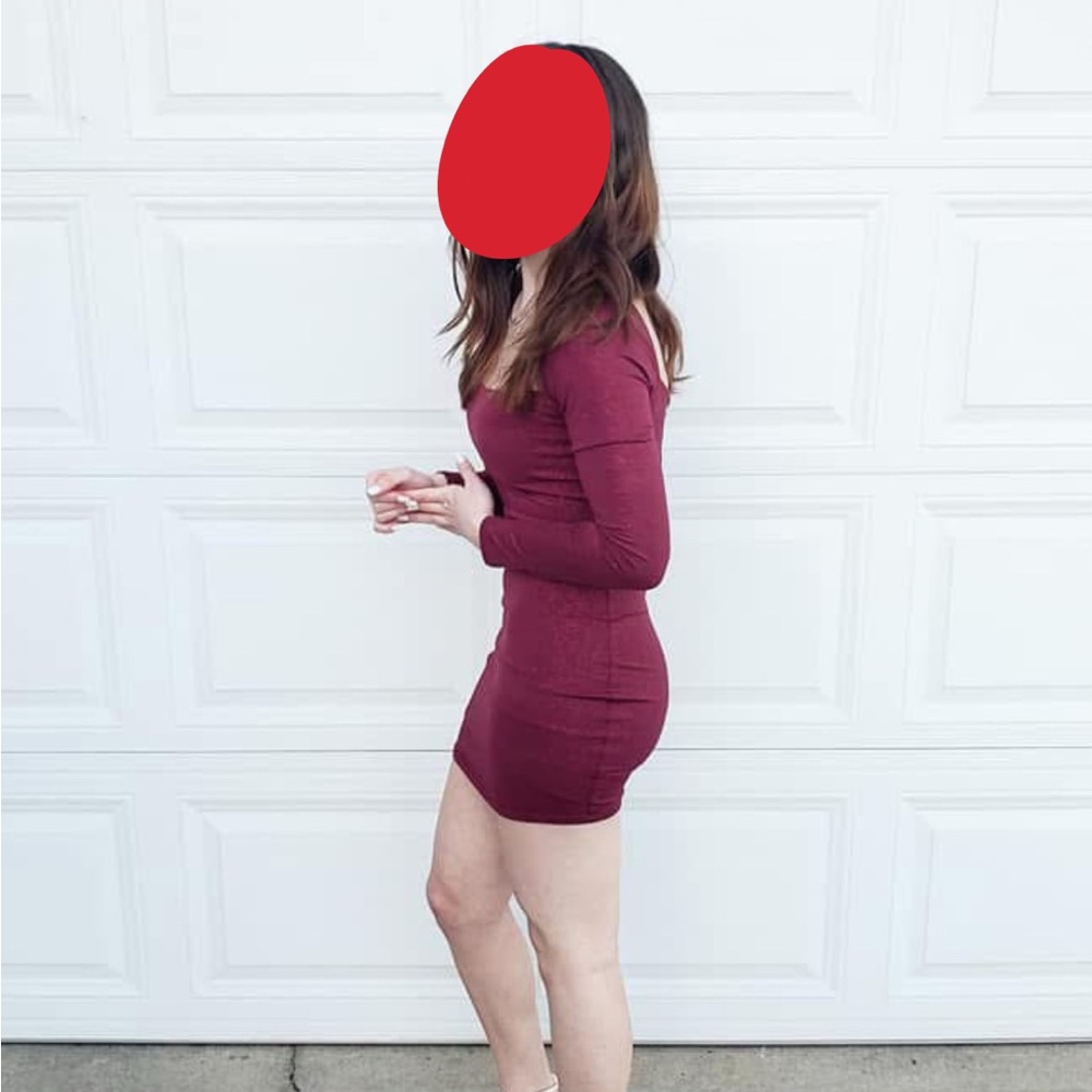 Lucy in the Sky Maroon Long Sleeve Dress